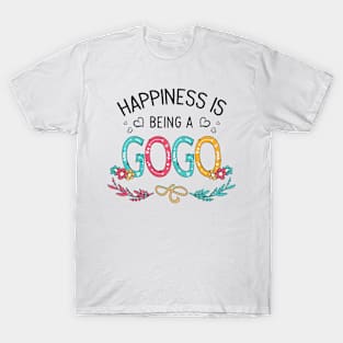 Happiness Is Being A Gogo Wildflowers Valentines Mothers Day T-Shirt